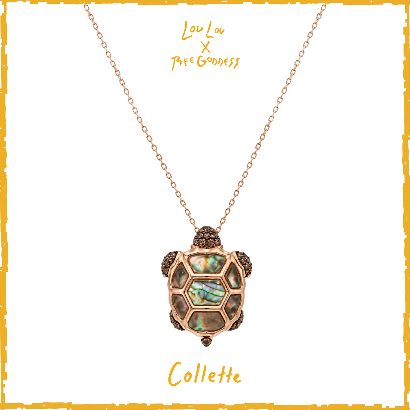 LOULOU X BEE GODDESS TURTLE GOLD BROWN DIAMOND