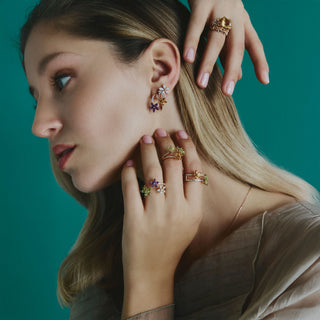 APPLE SEED TARA GOLD DIAMOND CITRINE RING