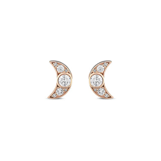 THE MOON AND NORTH STAR GOLD DIAMOND EARRING