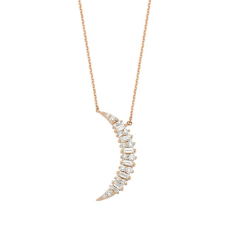 CRESCENT 18K GOLD DIAMOND NECKLACE