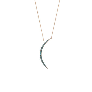 CRESCENT GOLD BLUE DIAMOND NECKLACE