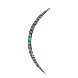 CRESCENT GOLD BLUE DIAMOND SINGLE EARRING