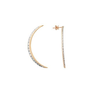 CRESCENT GOLD DIAMOND EARRING