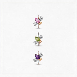 QUEEN BEE BELLA GOLD DIAMOND CITRINE EAR CUFF