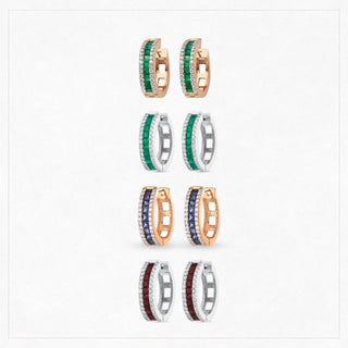 MONDRIAN GOLD DIAMOND RUBY EARRINGS