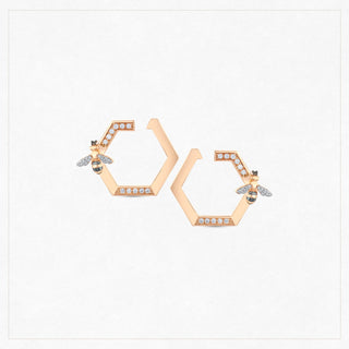 HONEYCOMB GOLD DIAMOND EARRINGS