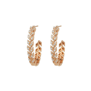 WHEAT 18K GOLD DIAMOND EARRING