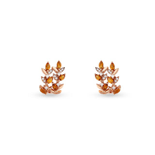 WHEAT GOLD DIAMOND CITRINE EARRINGS