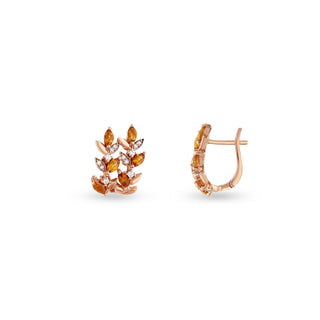 WHEAT GOLD DIAMOND CITRINE EARRINGS