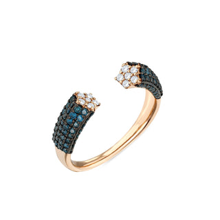 SIRIUS STAR 2 PCS GOLD BLUE DIAMOND RING