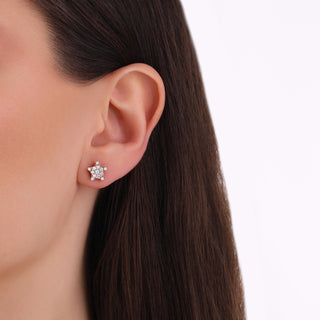 SIRIUS STAR GOLD BLUE DIAMOND SINGLE EARRING