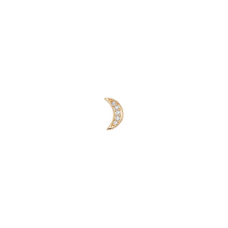 CRESCENT GOLD DIAMOND SINGLE EARRING