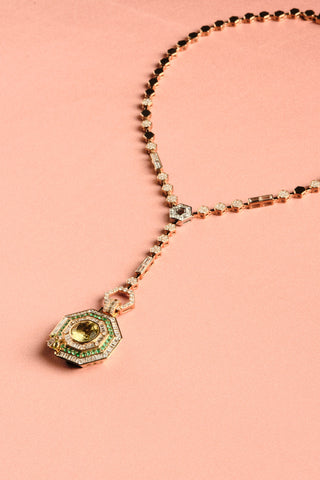 CYBELE GOLD DIAMOND LARIAT NECKLACE