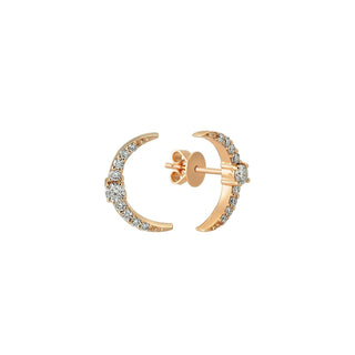 CRESCENT GOLD DIAMOND EARRING