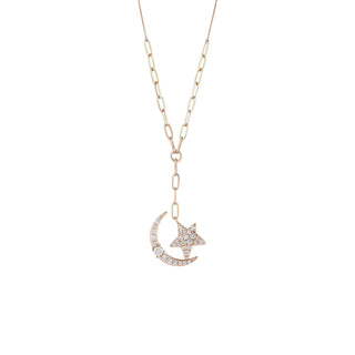 THE MOON AND STAR GOLD DIAMOND NECKLACE