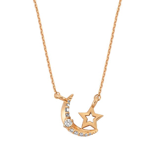 THE MOON AND THE STAR GOLD DIAMOND NECKLACE