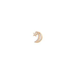 THE MOON AND THE STAR GOLD DIAMOND SINGLE EARRING