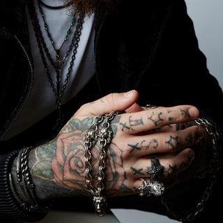 LION GOLD BLACK DIAMOND RUBY NECKLACE