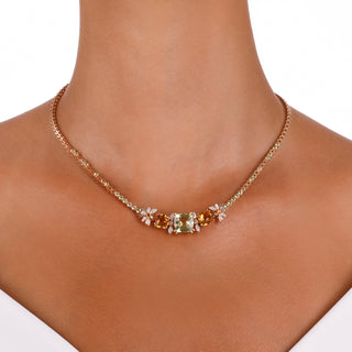 QUEEN BEE ARINNA GOLD DIAMOND PERIDOT CHOKER