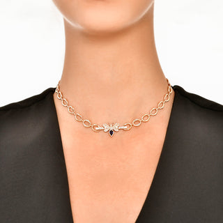 QUEEN BEE GOLD SAPPHIRE DIAMOND CHOKER