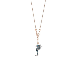 SEAHORSE GOLD BLUE TOPAZ NECKLACE