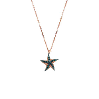 STARFISH GOLD BLUE DIAMOND NECKLACE