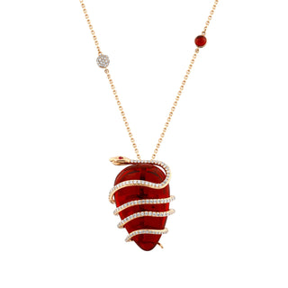 COSMIC EGG TOURMALINE RUBY DIAMOND NECKLACE