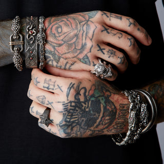 TATTWA SILVER BLACK DIAMOND BRACELET