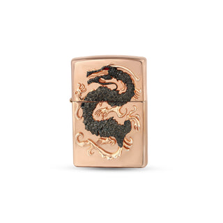 DRAGON SILVER BLACK DIAMOND RUBY LIGHTER