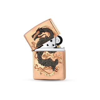 DRAGON SILVER BLACK DIAMOND RUBY LIGHTER