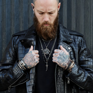 DRAGON GOLD BLACK DIAMOND RUBY STATEMENT PENDANT