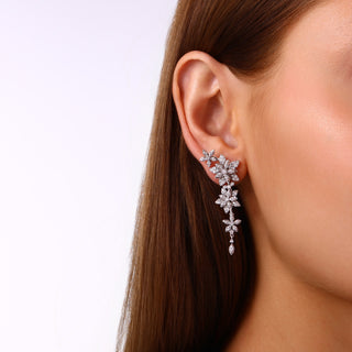 APPLE SEED BLOSSOM 18K PAVÊ GOLD DIAMOND SINGLE EARRING