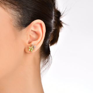 APPLE SEED GOLD DIAMOND EARRING