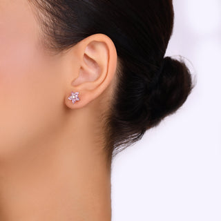 APPLE SEED POMANO GOLD DIAMOND PINK SAPPHIRE SMALL SINGLE EARRING