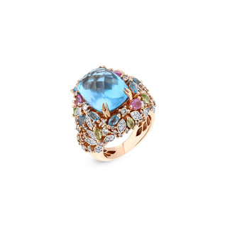 APPLE SEED GOLD DIAMOND PERDIOT RING