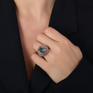 APPLE SEED GOLD DIAMOND PERDIOT RING
