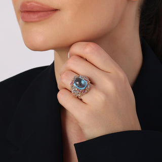 APPLE SEED GOLD DIAMOND PERDIOT RING
