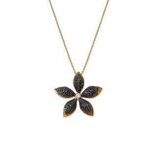 APPLE SEED GOLD BLACK DIAMOND NECKLACE