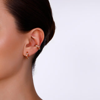 WHEAT GOLD DIAMOND CITRINE EAR CUFF