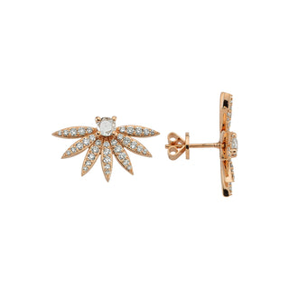 HERA 7 LEAF GOLD DIAMOND EARRING