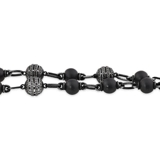 CHAIN SILVER BLACK DIAMOND ONIX NECKLACE
