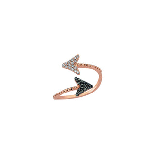 EROS DOUBLE ARROW BLACK DIAMOND RING