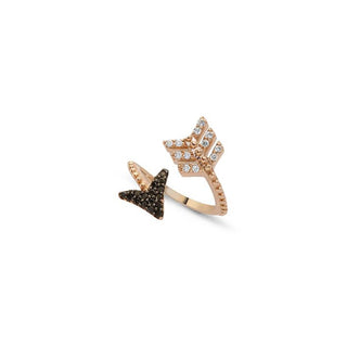 EROS ARROW GOLD DIAMOND MIDI RING