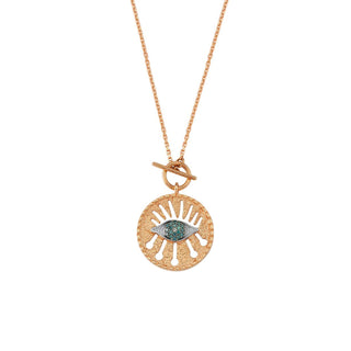 EYE LIGHT GOLD DIAMOND NECKLACE Bee Goddess