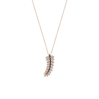 FEATHER OF GODDESS FREYA GOLD DIAMOND NECKLACE Bee Goddess