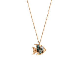 FISH GOLD DIAMOND NECKLACE Bee Goddess