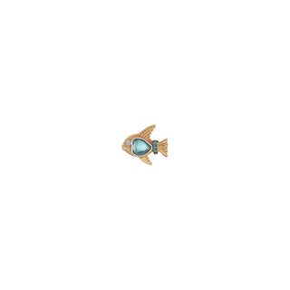 FISH GOLD BLUE TOPAZ EARRING