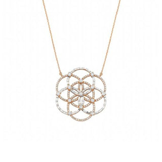 FLOWER OF LIFE GOLD DIAMOND NECKLACE Bee Goddess