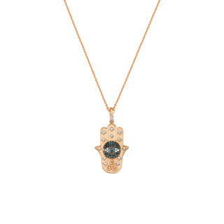 HAMSA BLUE DIAMOND NECKLACE