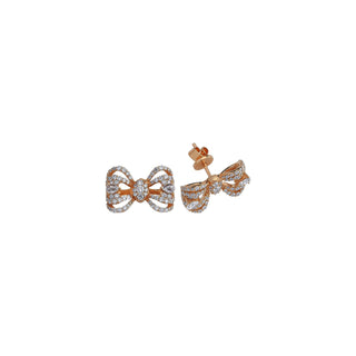 BOW GOLD DIAMOND EARRING